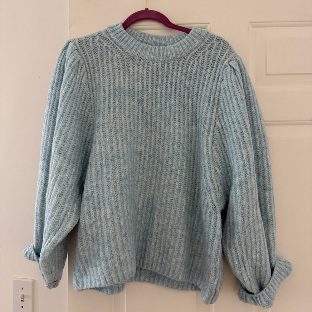 Topshop Light Blue Ribbed Sweater - Picture 4 of 4